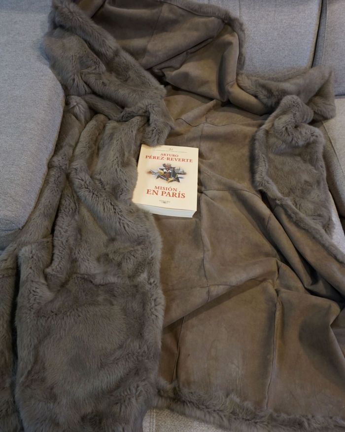 Manta piel anteada conejo